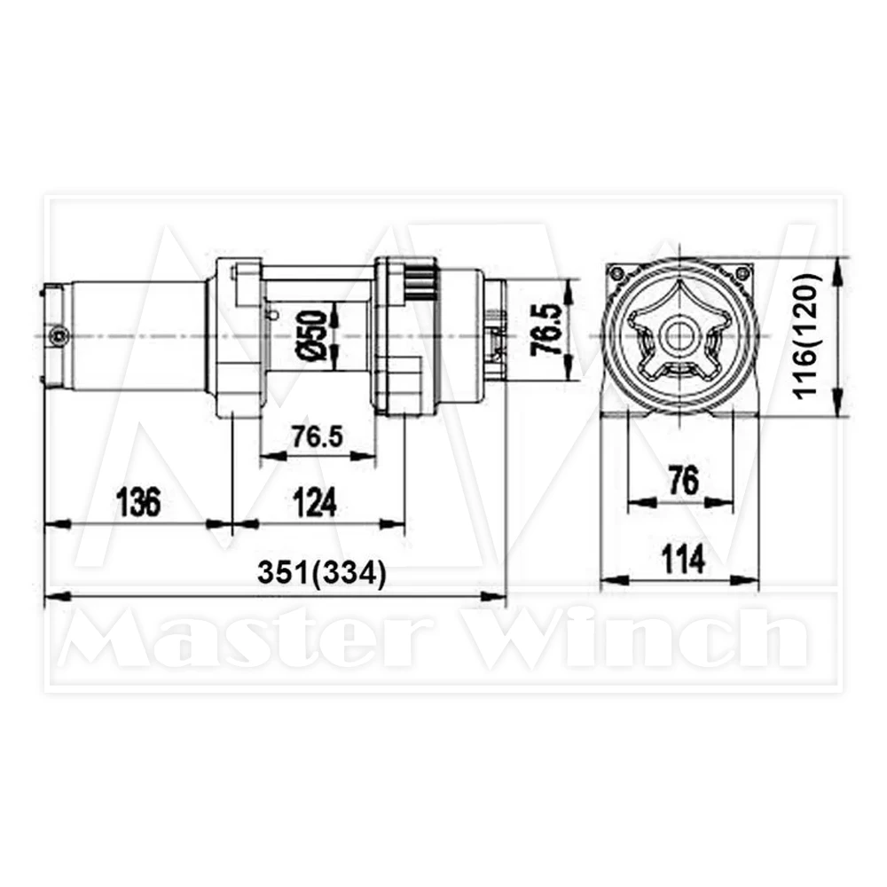 Лебедка Master Winch X2500S с синтетическим тросом, 12В — изображение 3