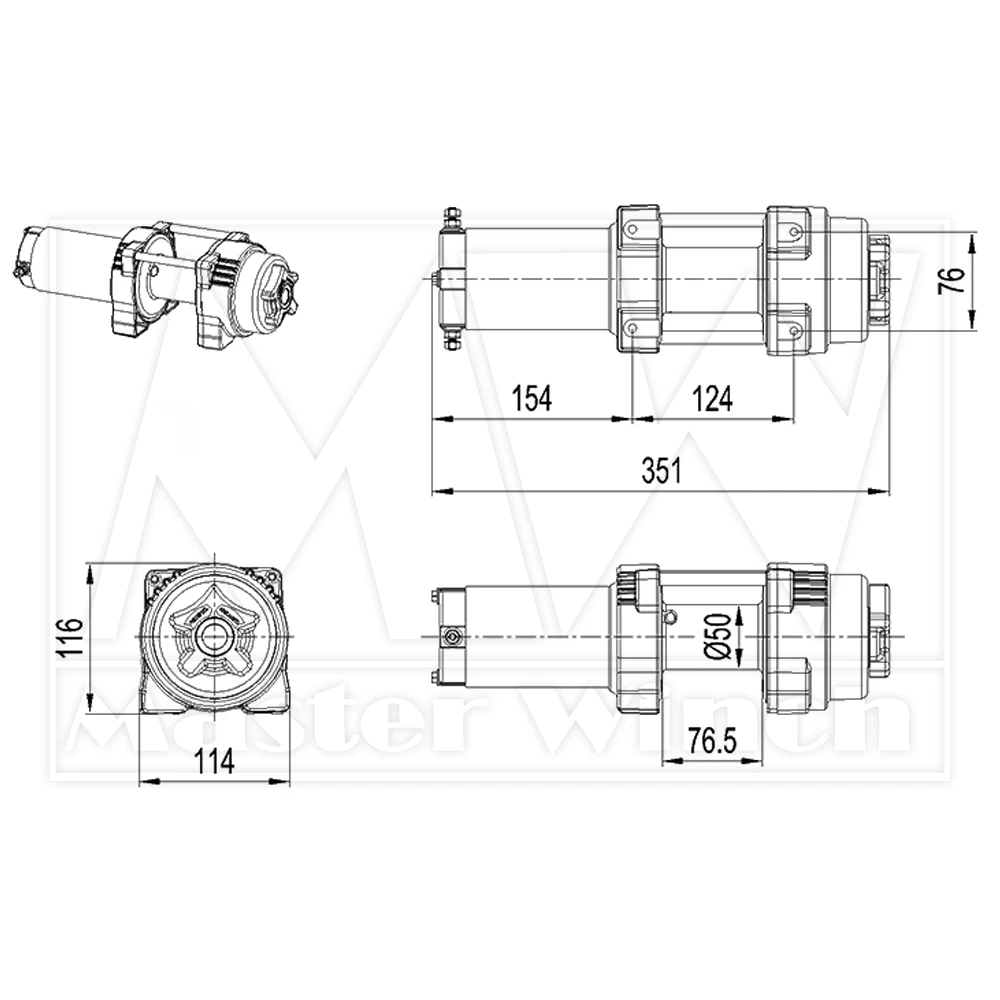 Лебедка Master Winch X3000S с синтетическим тросом, 12В — изображение 5
